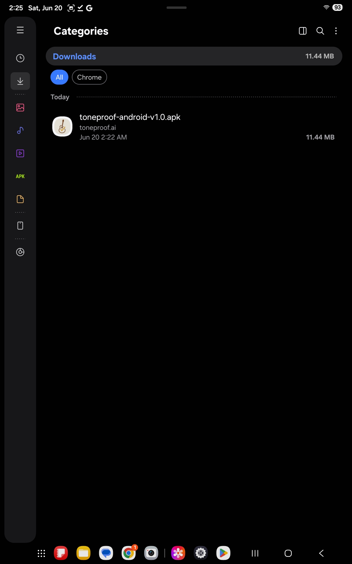 Open downloaded APK