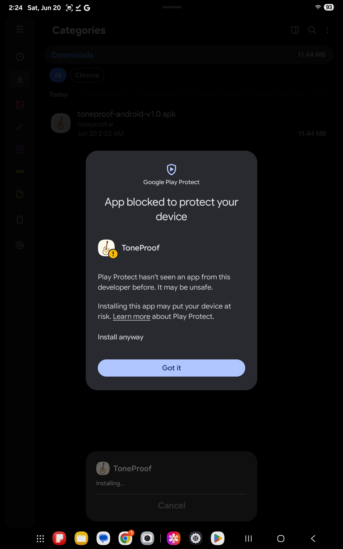 Install anyway